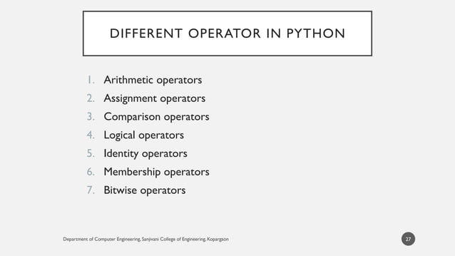 Unit 1- Python- Features, Variables, Data Types, Operators and ...