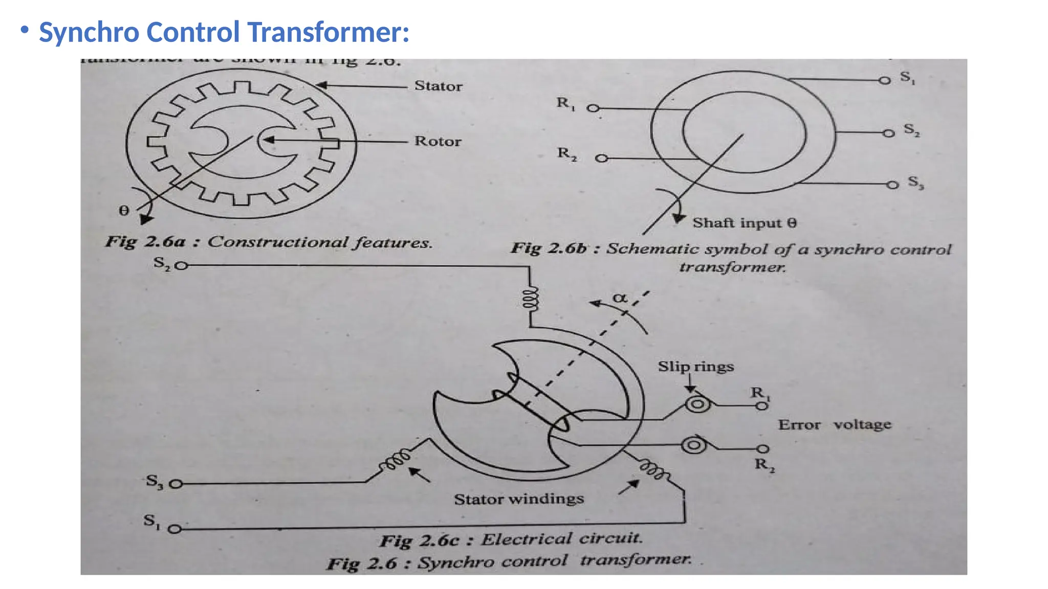 • Synchro Control Transformer:
 