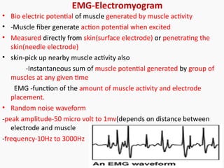 Medical electronics- Bio signal, Electrode, ECG, EEG, PCG | PPT