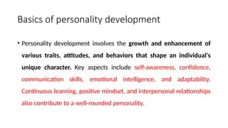 Well Developed Personality Introduction to Personality Development in leadership | PPTX