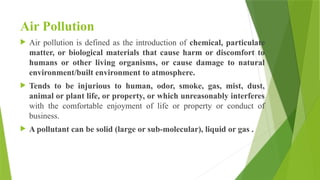 AIR POLLUTION AND CONTROL ENGINEERING - UNIT 1 INTRODUCTION | PPTX