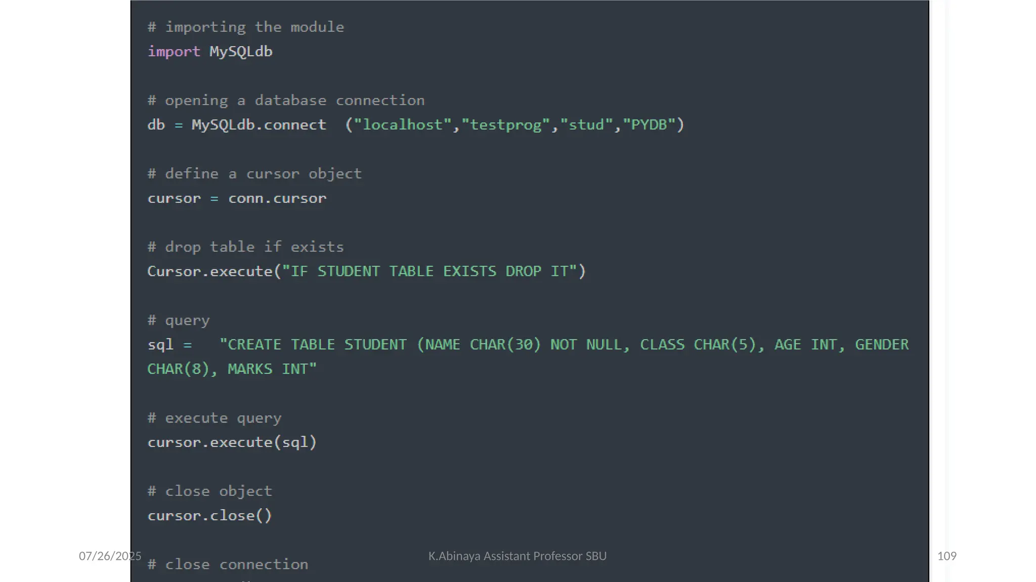 07/26/2025 K.Abinaya Assistant Professor SBU 109
 