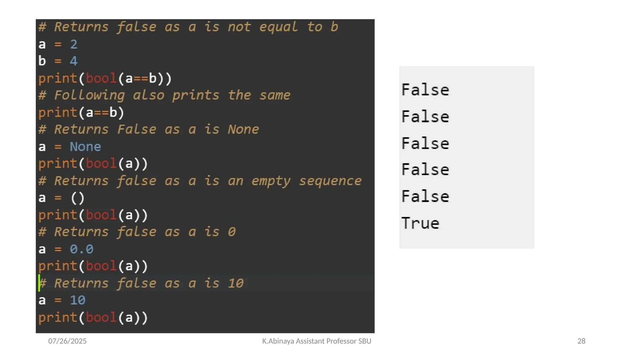 07/26/2025 K.Abinaya Assistant Professor SBU 28
 