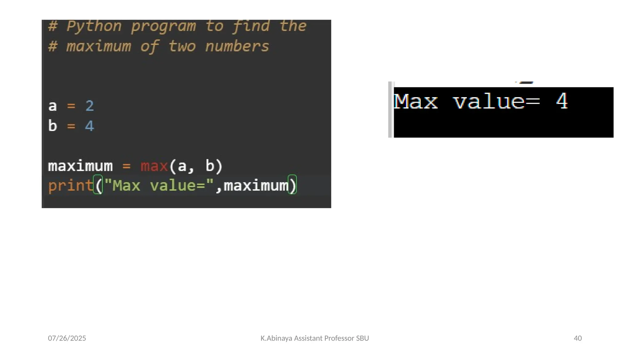 07/26/2025 K.Abinaya Assistant Professor SBU 40
 