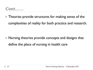 Introduction to Nursing theories unit no 1 | PDF