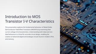 Mos Scale Introduction VLSI – Unit 1: MOS Logic Families and Device Characteristics | PPTX