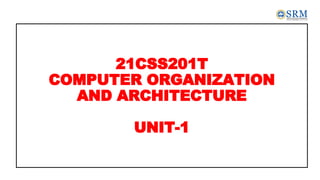 unit 1 class notes computer organization and architecture | PDF