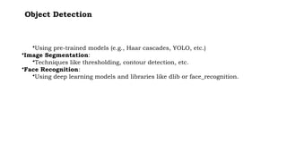 Comprehensive Introduction to Computer Vision and OpenCV Basics | PPTX