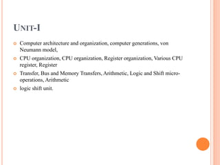 RGPV ,IT402 - Computer Architecture, Unit1 | PDF