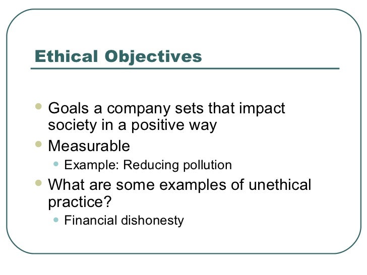 Unit 1.3 ethical objectives & csr