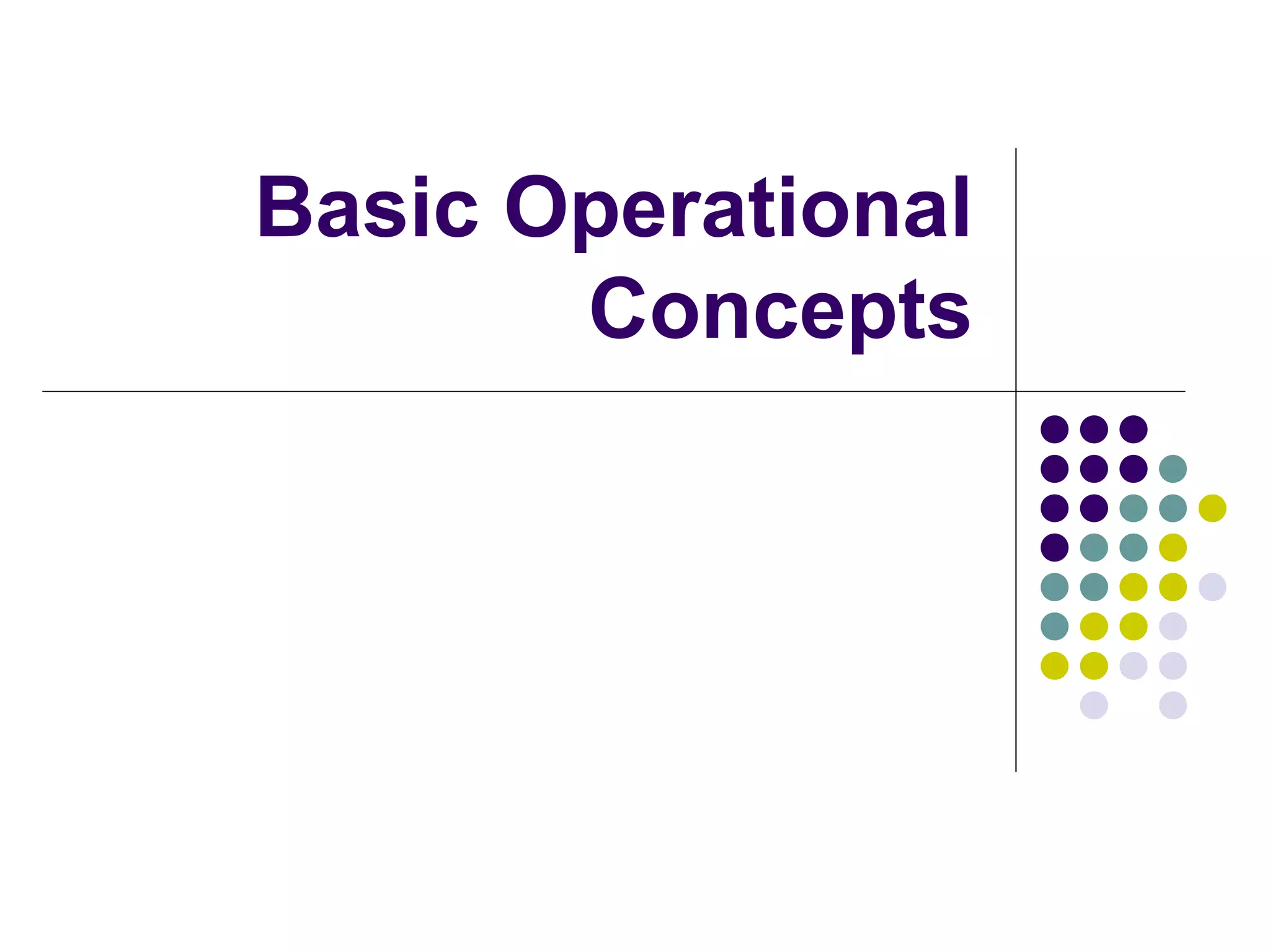 Basic Operational
       Concepts
 