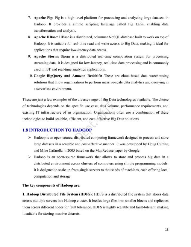 Unit 1 Big Data Analytics Full Pdf Unit 1 Big Data Analytics Full Pdf