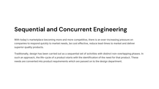 Product cycle- Design process- sequential and concurrent engineering ...