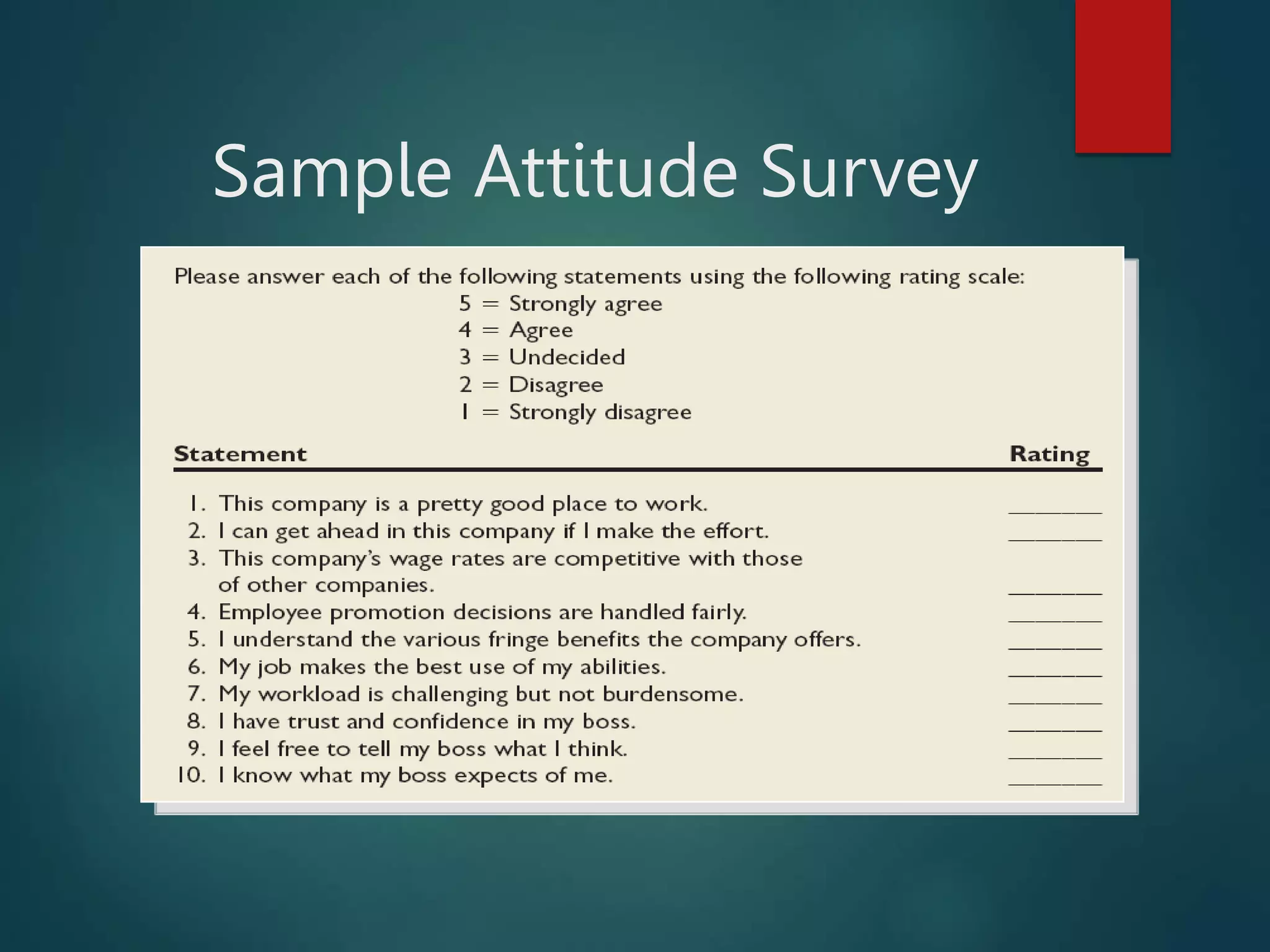 Sample Attitude Survey
 