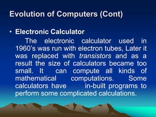 First Generation Calculation Computer Unit1-fcp-fundamentals of computing | PPTX