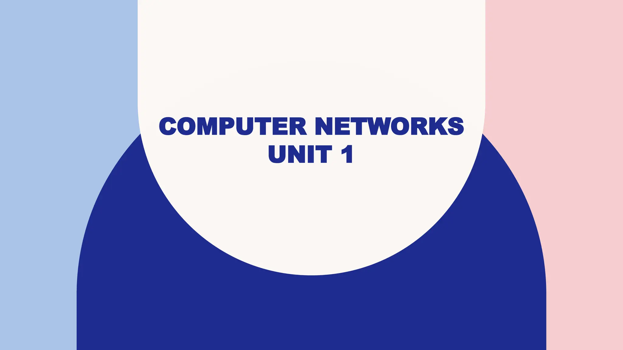 COMPUTER NETWORKS
UNIT 1
 