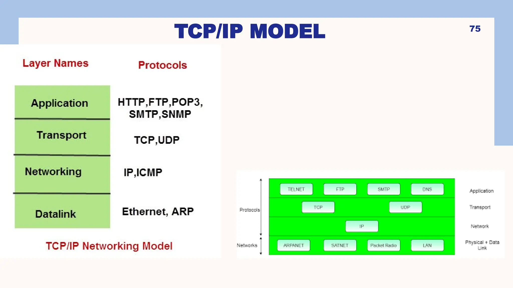 TCP/IP MODEL 75
 