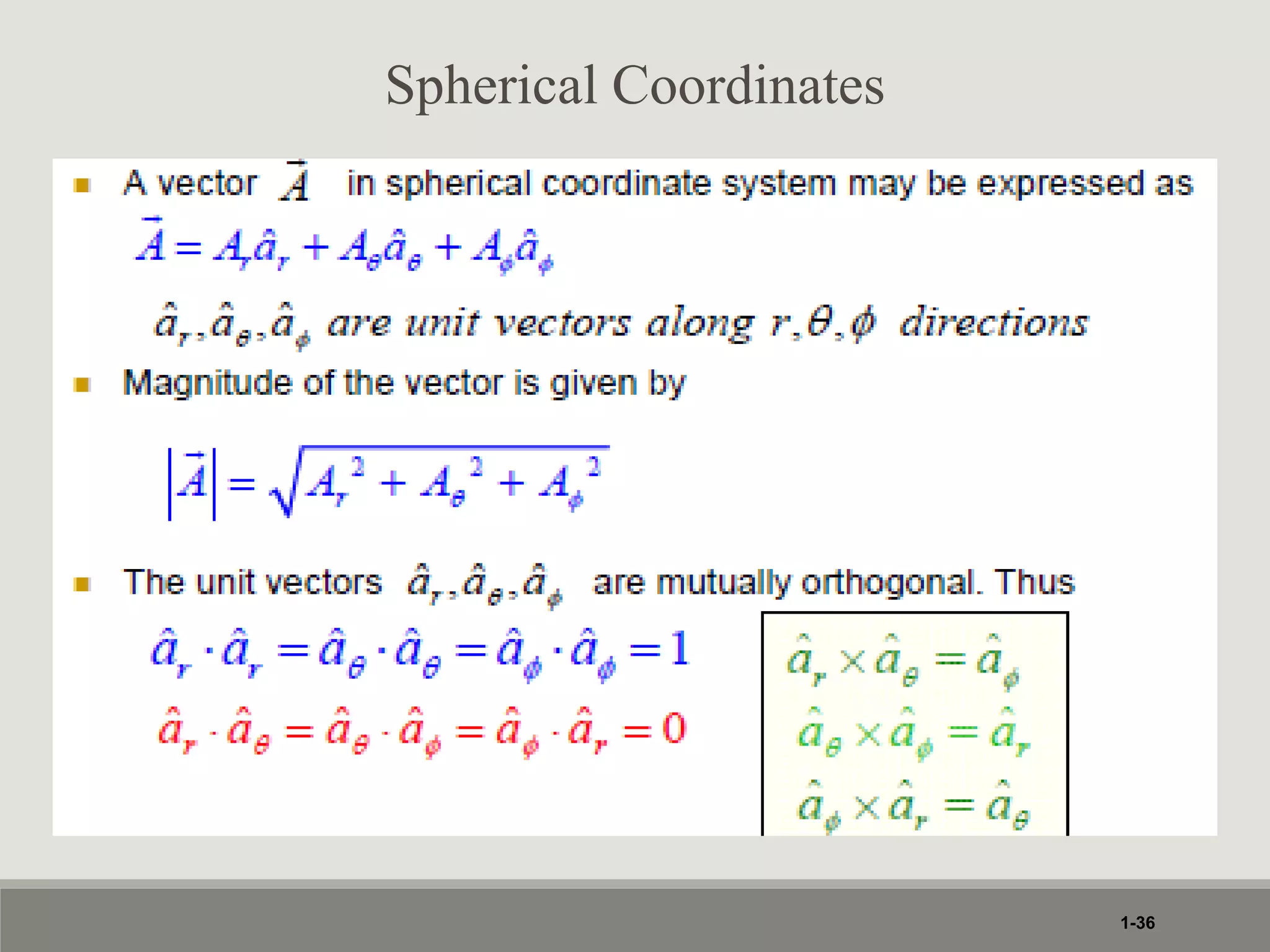1-36
Spherical Coordinates
 