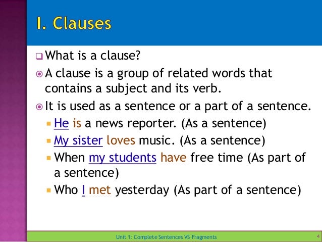 unit 1 complete sentences vs fragments sentences vs fragments