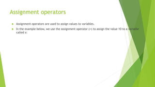 Unit 1- PROGRAMMING IN C OPERATORS LECTURER NOTES | PPTX