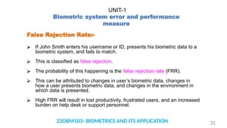 Biometrics and its applications for system | PPTX