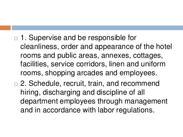 housekeeper duties
