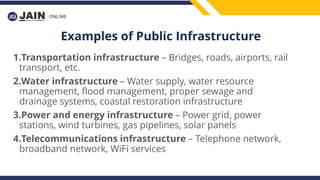 Financing of Public Infrastructure
• Taxation
Public Infrastructure may be financed through taxes, tolls, or
metered user ...