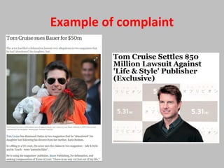 Example of complaint
 