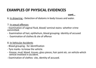 Physical Evidence Sample UNIT 1 - FORENSIC SCIENCE Nursing - nature of forensic science and ...