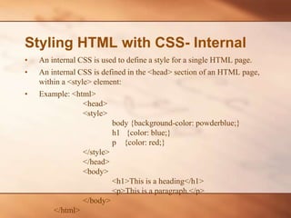 FYBSC IT Web Programming Unit I HTML 5 & andcss | PPTX | Web Design and ...