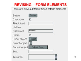 116
REVISING – FORM ELEMENTS
 