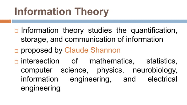 Information Theory | PPTX | Physics | Science