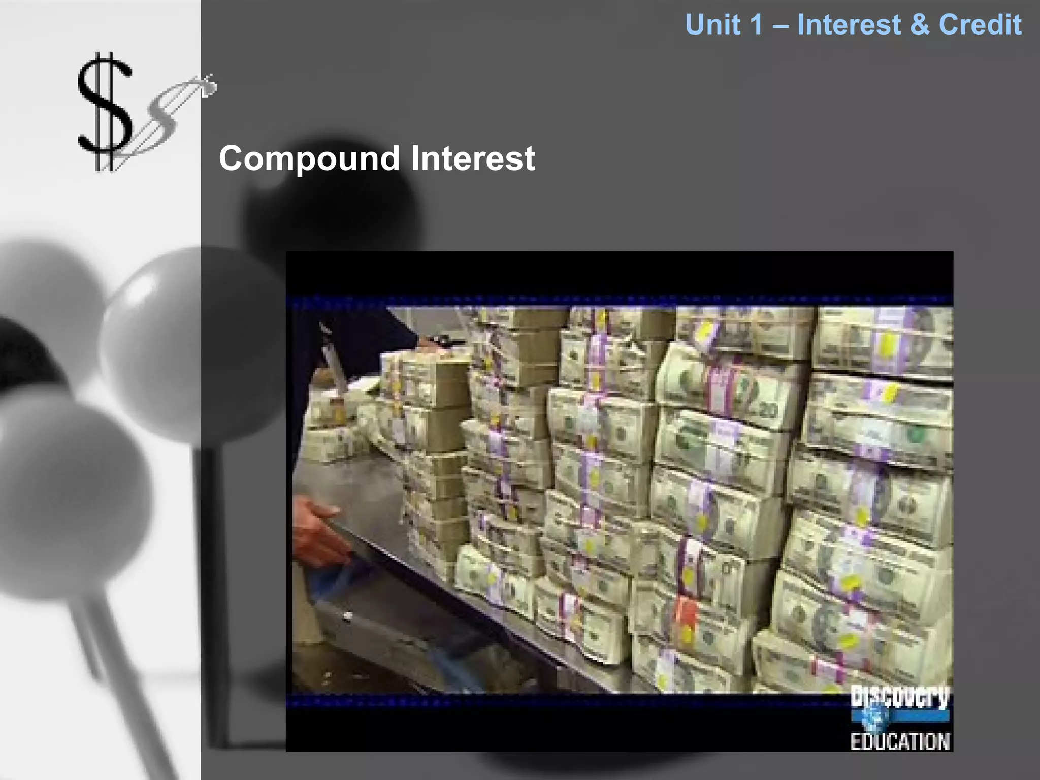 Unit 1 – Interest & Credit



Compound Interest
 