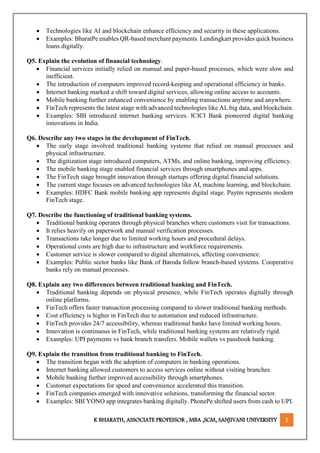 Introduction To Fin Tech Notes.pdf Comprehensive Introduction to FinTech: Concepts, Evolution, and ...