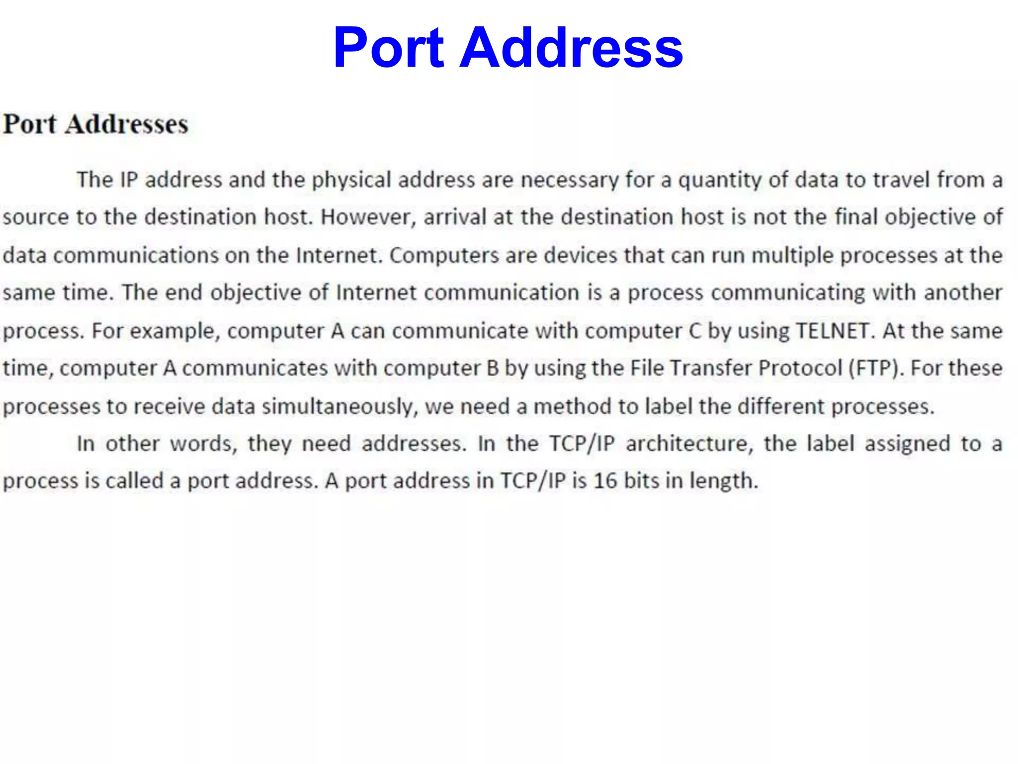 Port Address
 