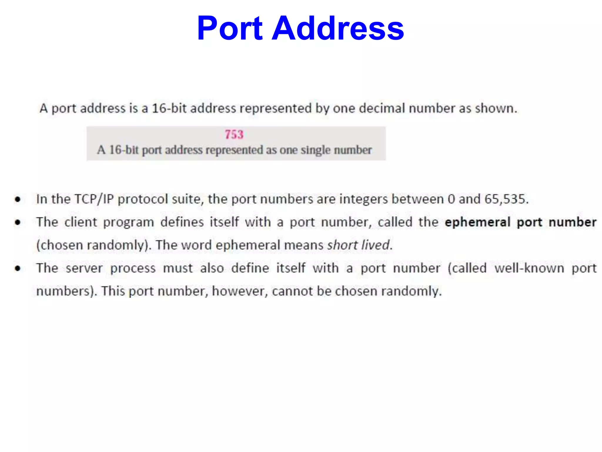 Port Address
 