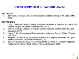 CS8591 COMPUTER NETWORKS - Books
3
 