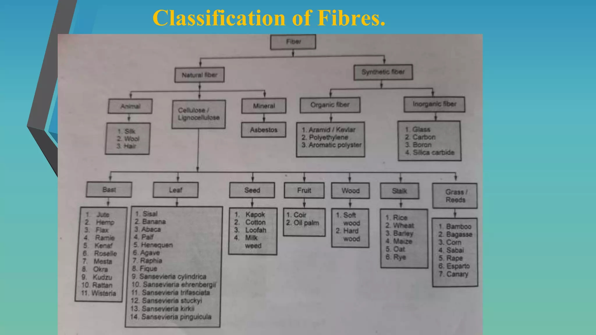 Classification of Fibres.
 