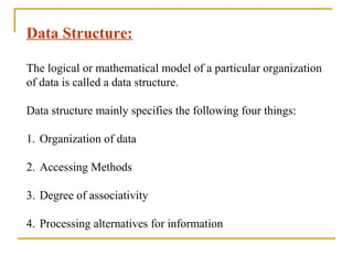 Unit 1 introduction to data structure | PPT