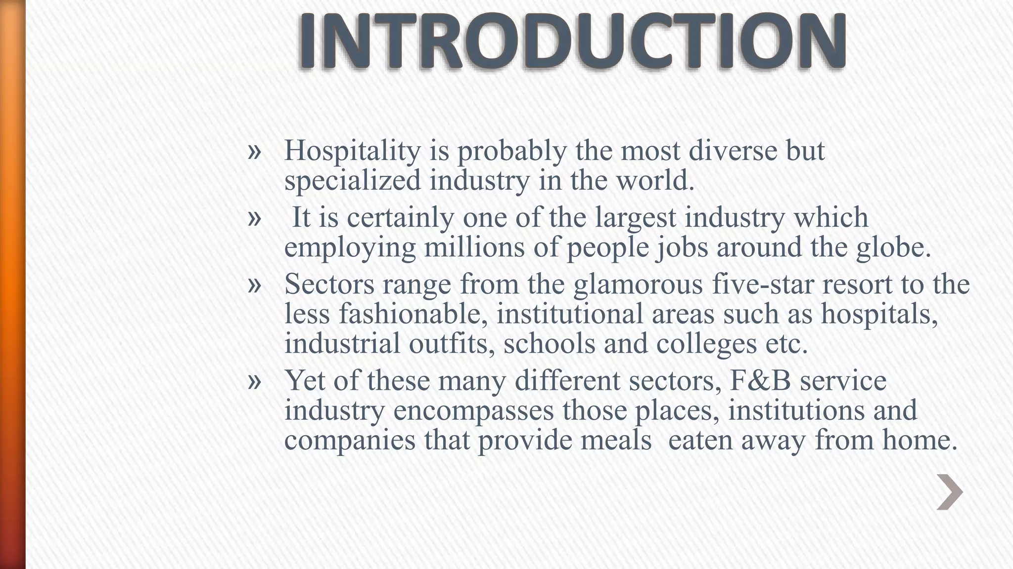Introduction to food & beverage department PPTX