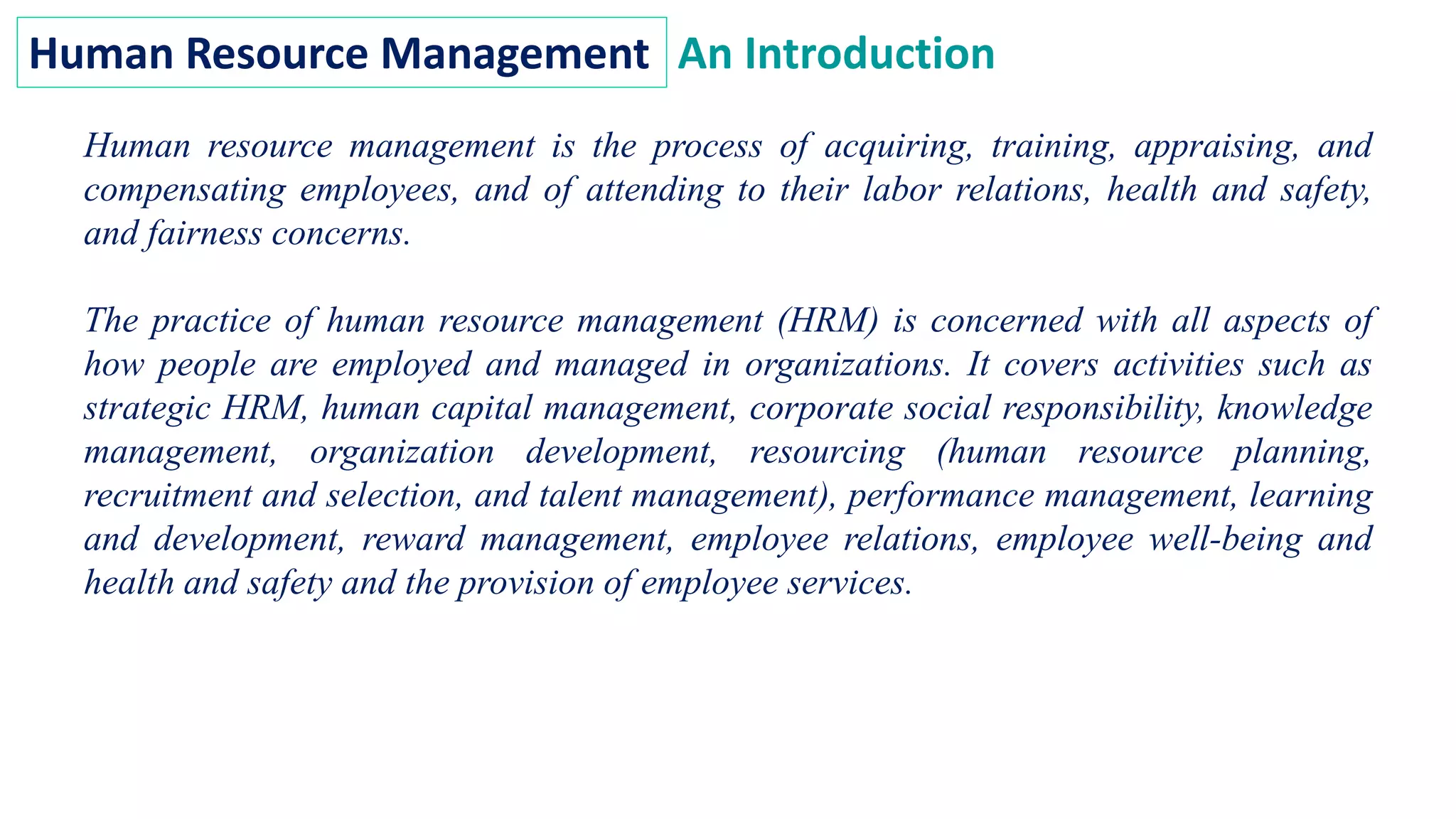 Introduction to HRM | PPT