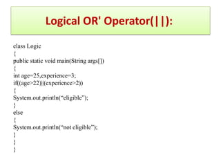 Assignment Operator: Assignment operator is one of the most
common operator. It is used to assign the value on its right t...