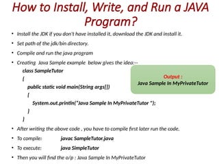 Comprehensive Introduction to Java Programming Language and Its ...