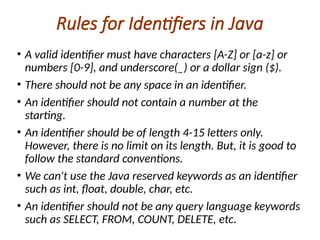 Comprehensive Introduction to Java Programming Language and Its ...