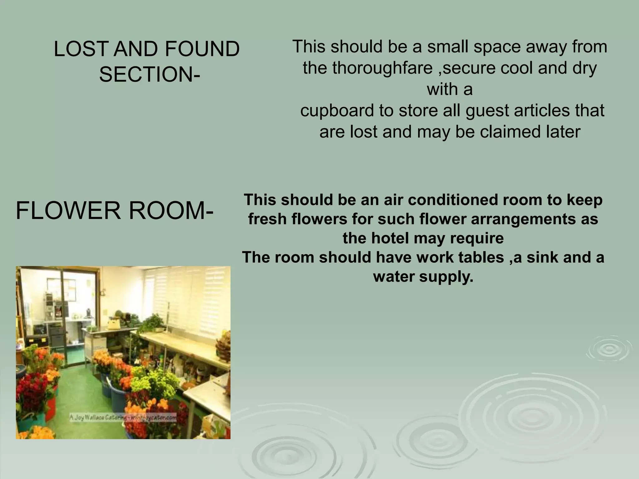 Unit 1 layout of housekeeping department PPT