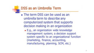 Decision Support Systems and Business Intelligence - Introduction | PDF