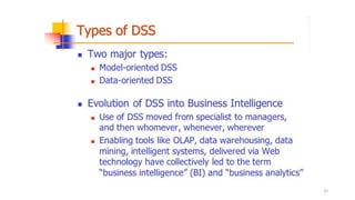 Decision Support Systems and Business Intelligence - Introduction | PDF