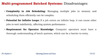 Unit 1 - Lecture 2 - Simple Batch Systems and Multi-programmed Batched ...