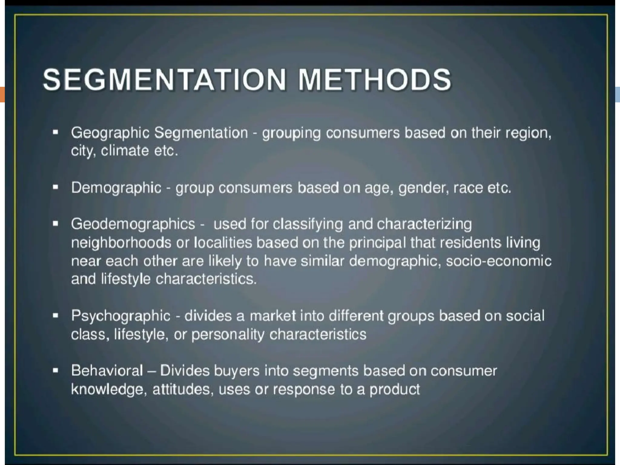 Unit 1 - Market Segmentation under Principles of Marketing | PPTX