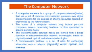 UNIT 1 - NETWORK FUNDAMENTALS in network terminologies | PPT